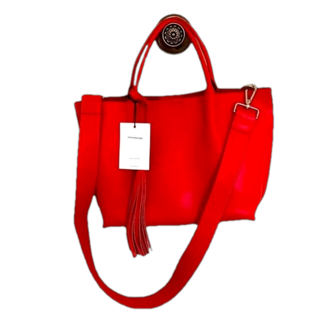 𝅺co-lab Christopher Kon spice Red Leather Handbag.NWT